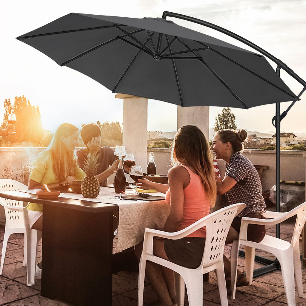 LZQ ALU Sonnenschirm Gartenschirm Ø300cm Terrassenschirm Produktbild 3