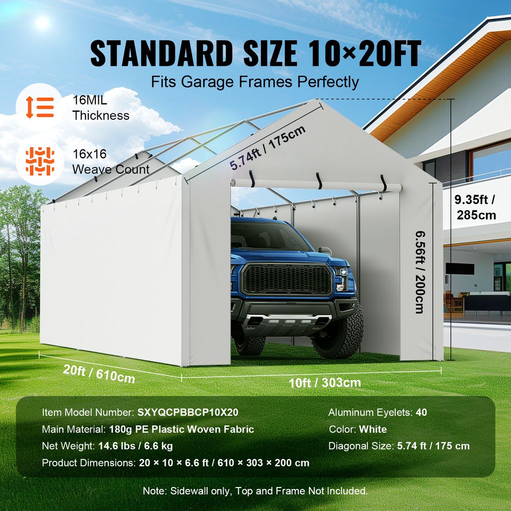 VEVOR garážový stan 3 x 6 m, stanová garáž, vodotěsný a Obrázek produktu 4
