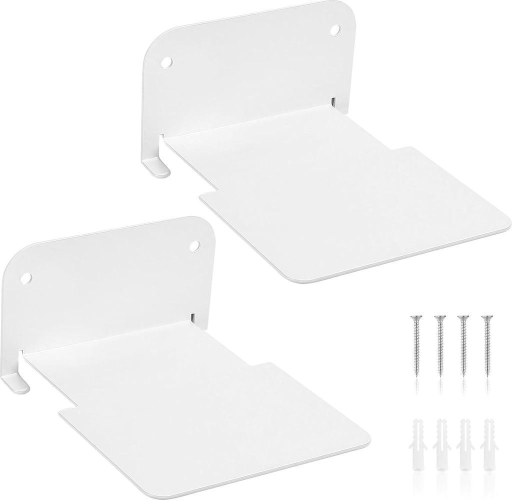 Kleine zwevende weiße Wandregale - Set von 2