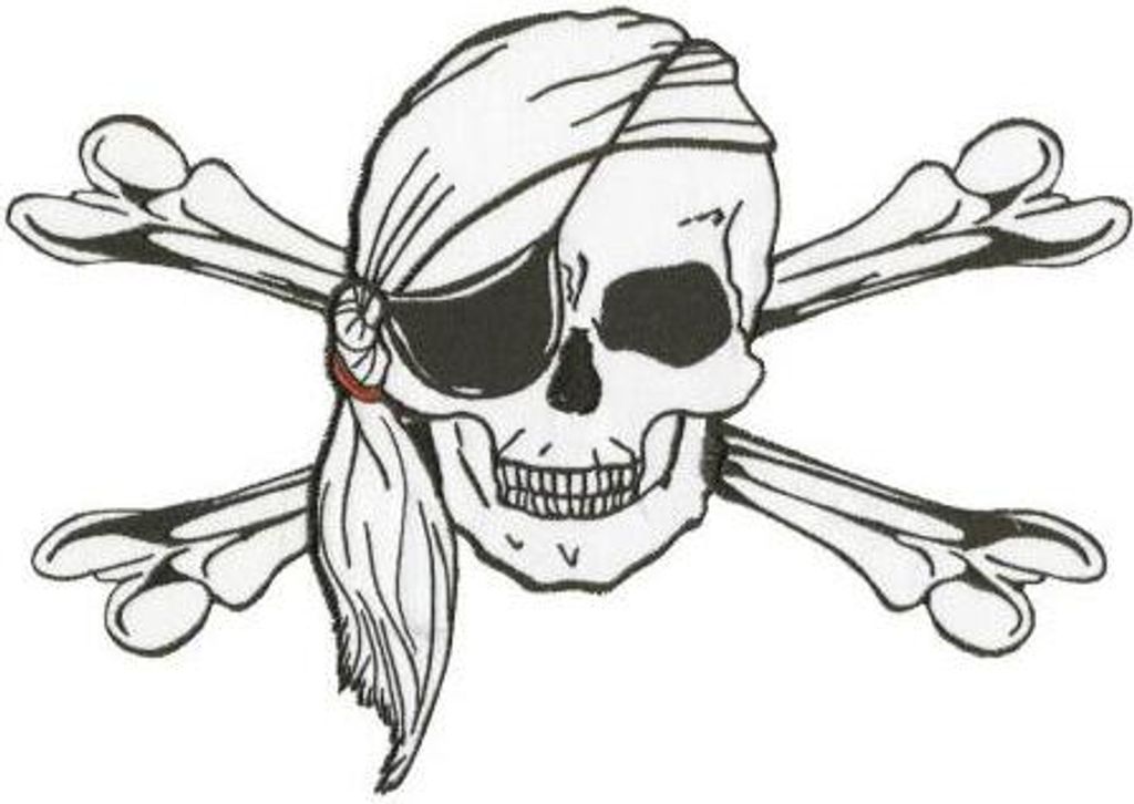 RÜCKENAUFNÄHER - Totenkopf Pirat - 08026 - Gr. ca. 20 x 30 cm - Patches Stick Applikation