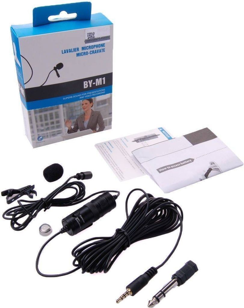 BOYA BY-M1 Omnidirectional Lavalier Mikrofon für Canon Nikon DSLR Handy schwarz