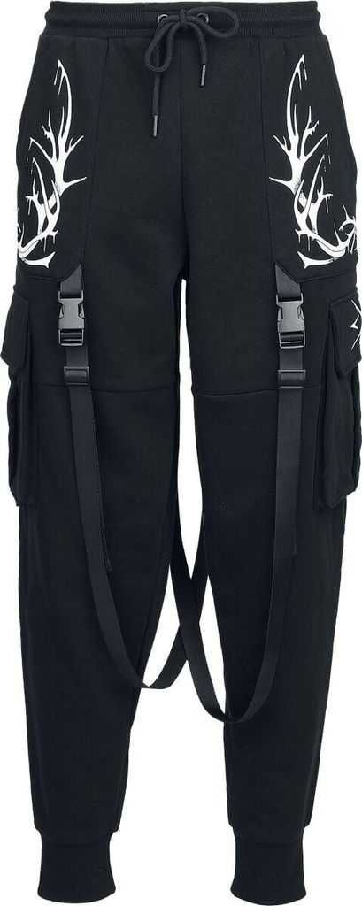 Gothicana by EMP Herren schwarze Trainingshose mit Siebdruck L