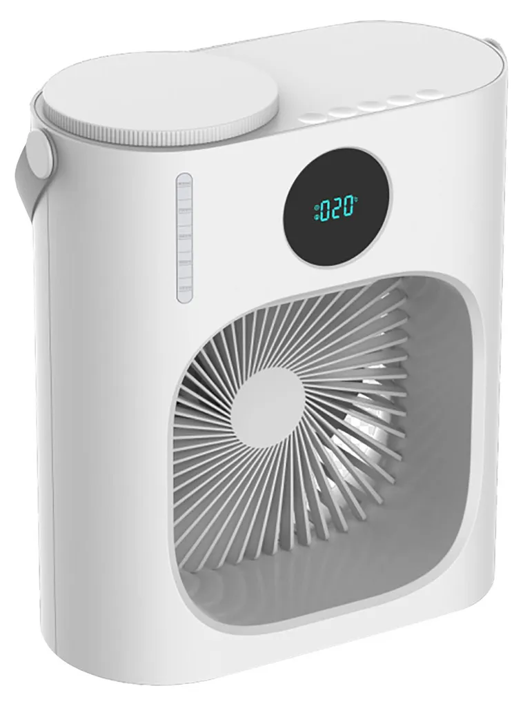 Mini clim USB silencieuse 900ml, refroidissement 3 vitesses blanc