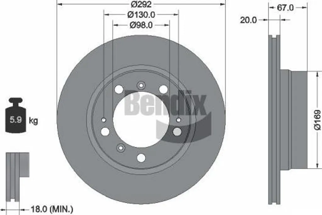 Disque de frein BENDIX Haute Performance BDS2147HC pour Boxster 98635240103