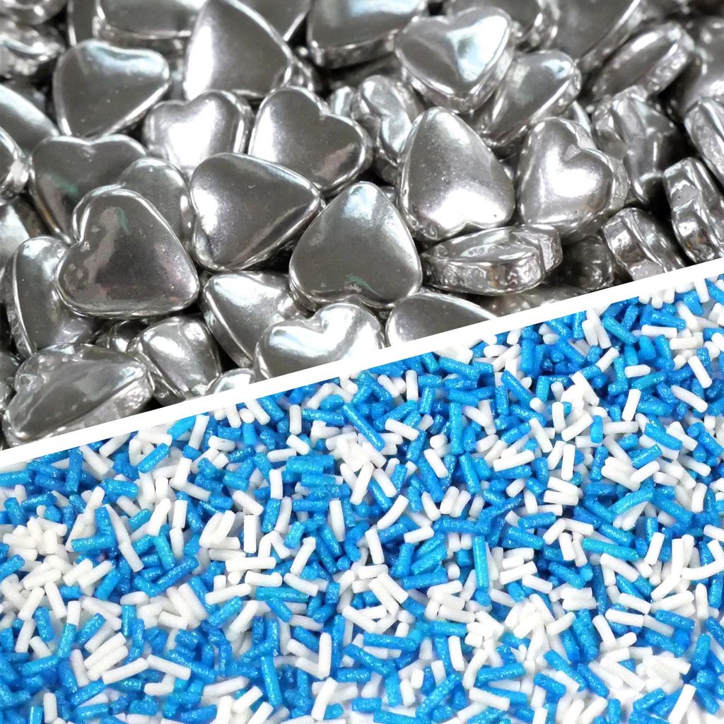 Streuselheld Set 2er Set Frost Kiss 80g - Essbare Set Tortendeko für frühlingshafte Torten, Cupcakes & Gebäck