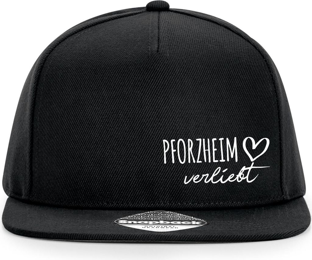 Huuraa Cappy Mütze Pforzheim verliebt Black Polyester Snapback Kappe Geschenkidee