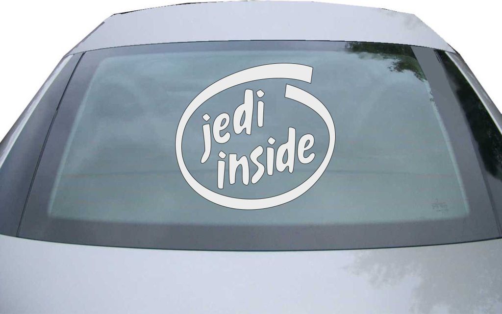 Indigos UG - Aufkleber Heckscheibe & Motorklappe DE2137 - silber - 600x549 mm - Jedi inside - Auto Scheiben Fenster Heckklappe Tuning Racing JDM - ...