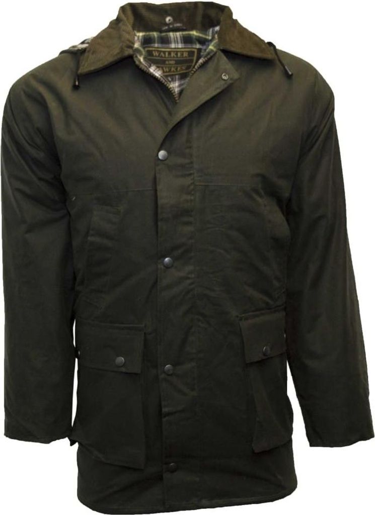 Walker and Hawkes Wachsjacke Benson olive 3XL Produktbild 