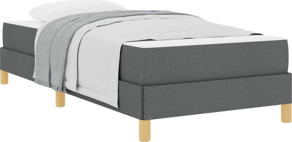 Boxspringbett mit Matratze Dunkelgrau 90 x 200 cm Stoff