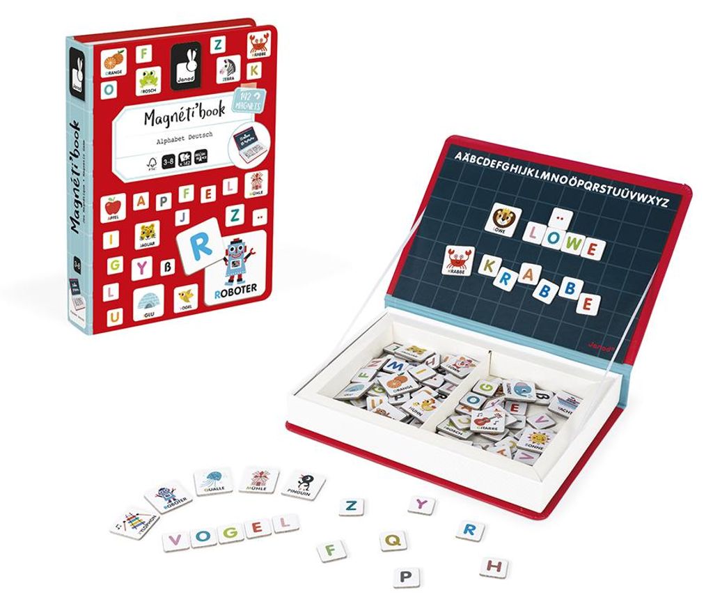 Janod Magnetbuch Alphabet - Lernspielzeug Deutsch lernen