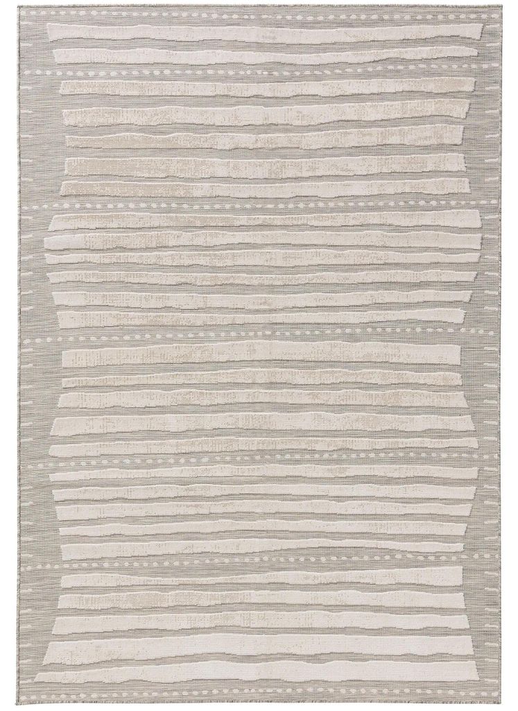 In- & Outdoor-Teppich Flora Grau 200x300 cm Outdoor Rechteckig Muster Kurzflor benuta
