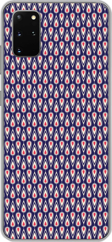 MuchoWow Handyhülle Schutzhülle Hülle für Telefoonhoesje Samsung Galaxy S20 Plus Muster - Vintage - Blau - Rot Silikon Softcase Handy Hülle ...