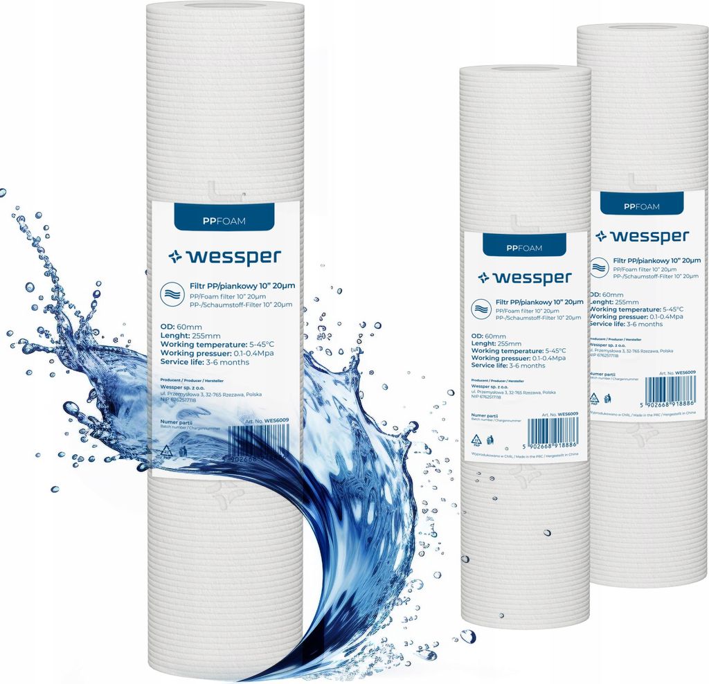 3x Wasserfilter Vorfilter Filtereinsatz Sedimentfilter 10"- Produktbild 