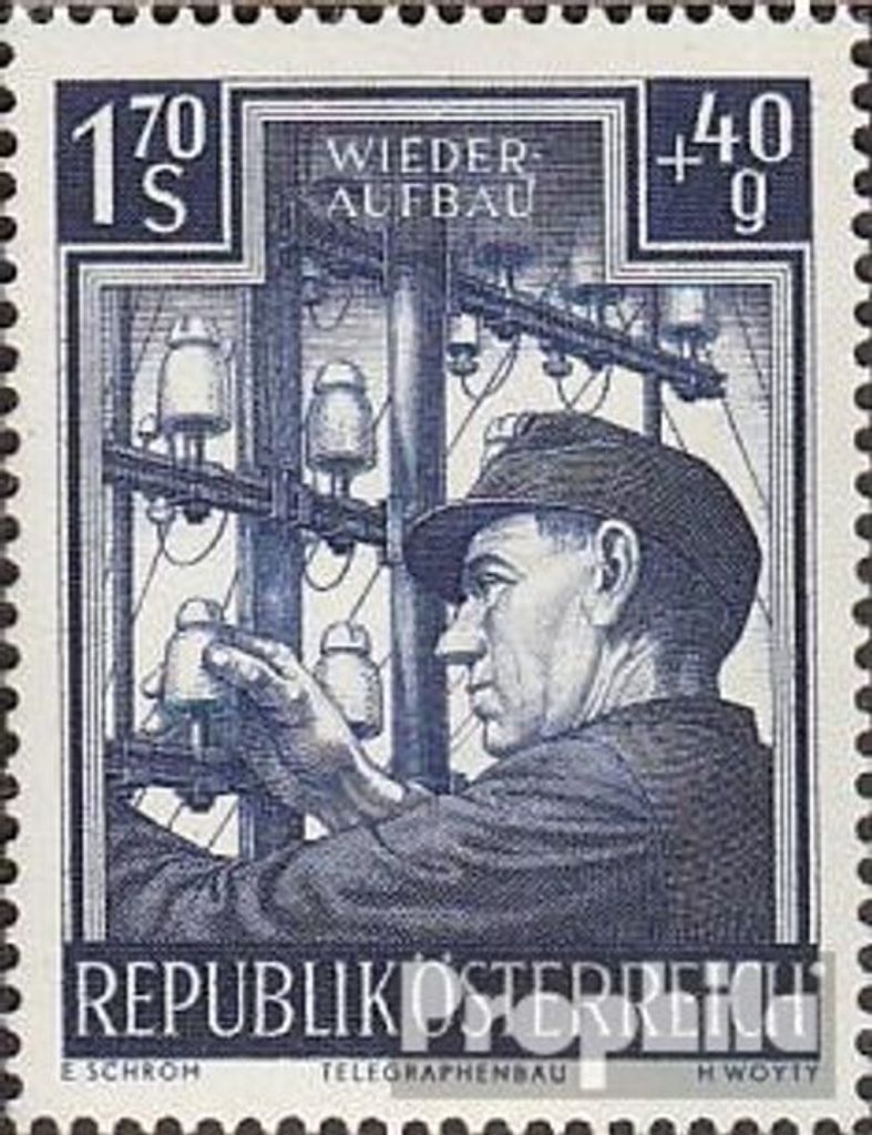 Briefmarken Österreich 1951 Mi 963 gestempelt Wiederaufbau Produktbild 