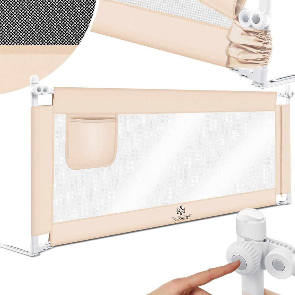 KESSER Bettschutzgitter Reise Bett Rausfallschutz verstellbar Bed Guard Rail Bumper, Kinder/ Baby, Bettgitter Klappbar, Kinderbett Kinderbettschu...