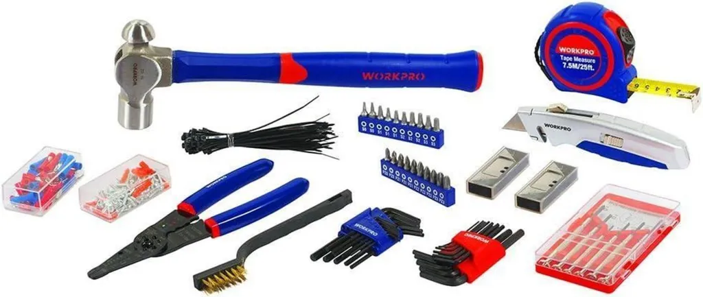 WORKPRO mallette à outils 408 pcs avec coffret 3 tiroirs métalliques - 8