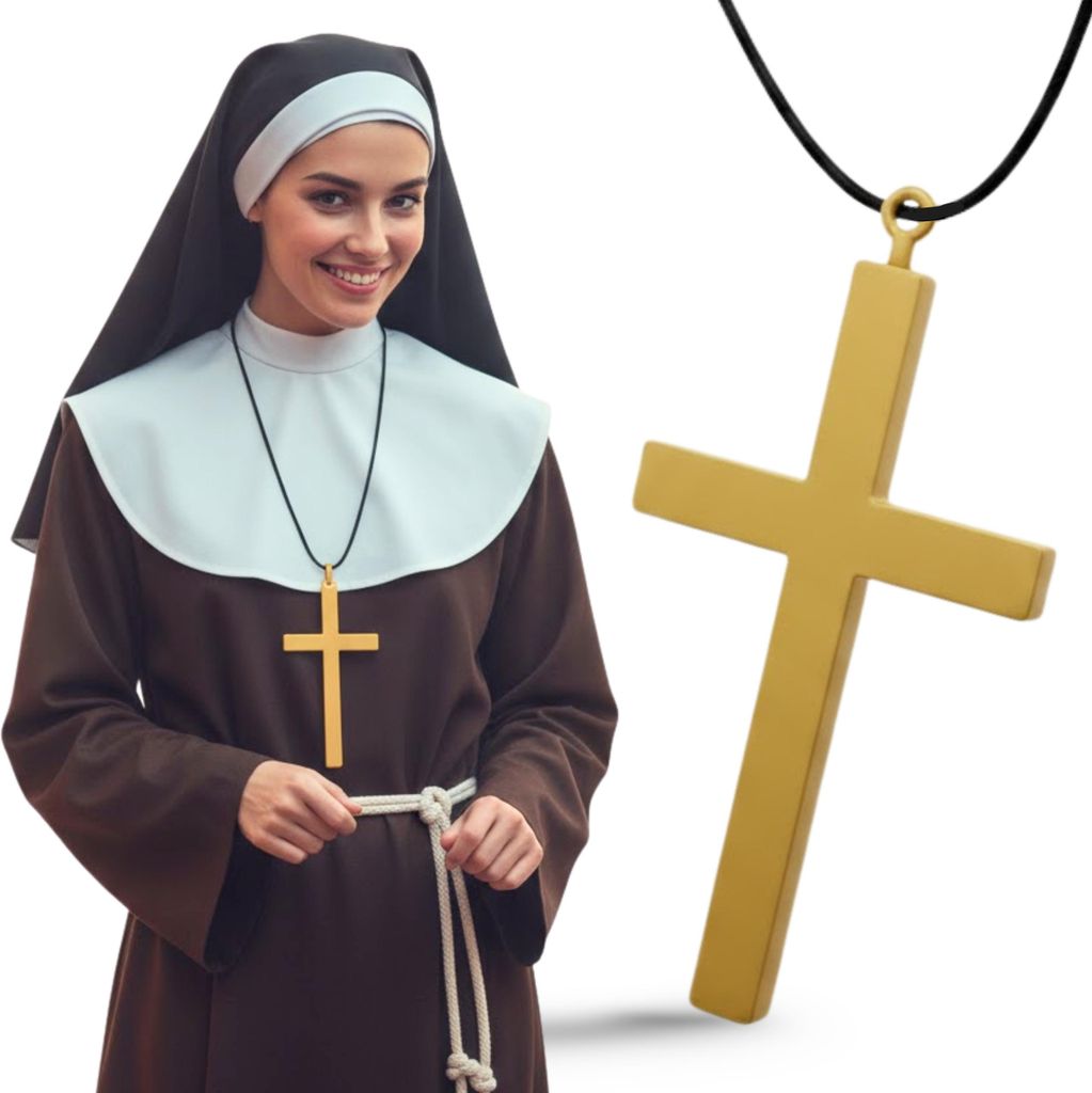 Collier avec croix pour costumes de nonnes, prêtres et Image du produit 
