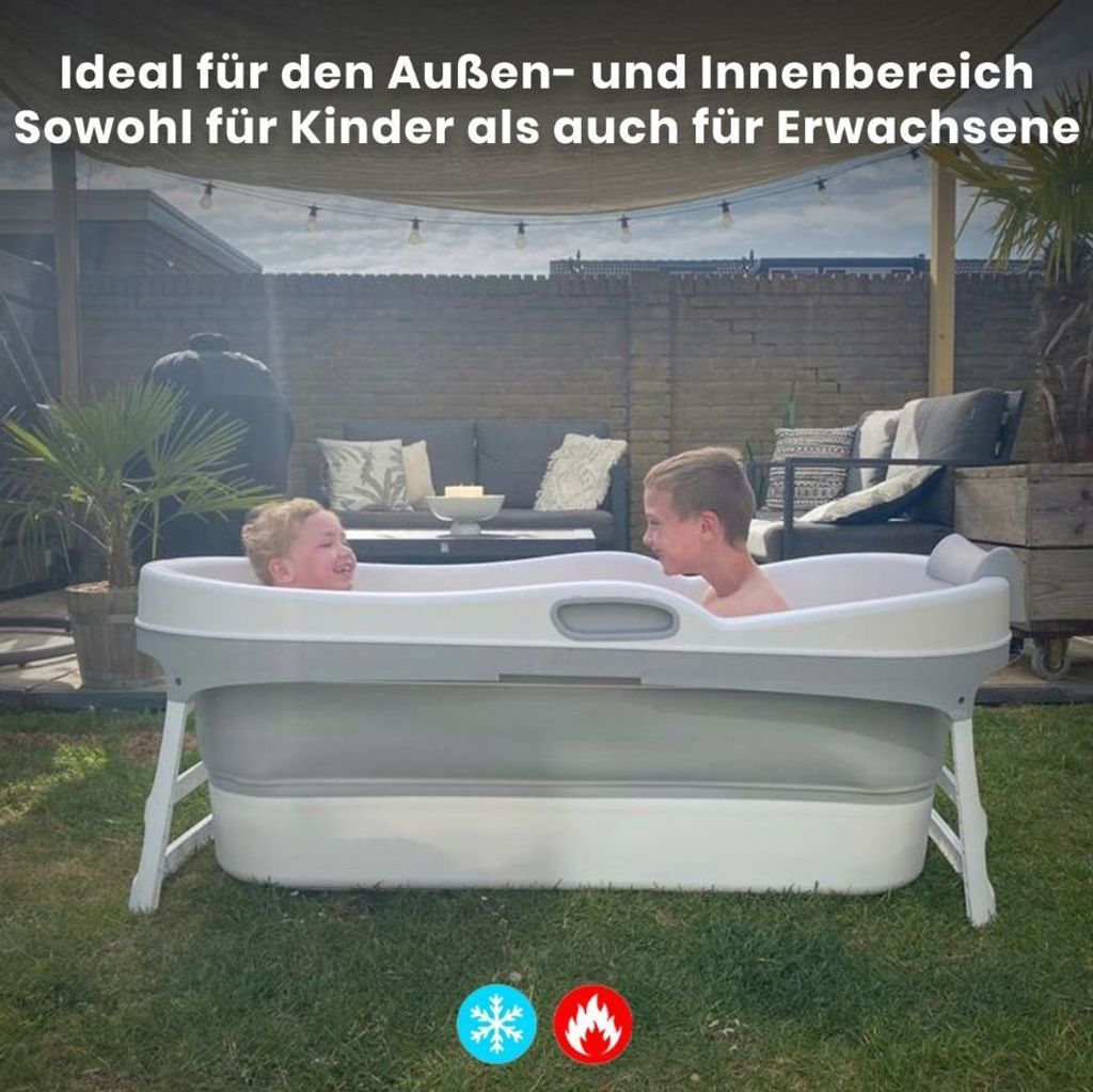 Faltbare Badewanne 100 Cm – Mobile Klappbadewanne Für Erwachsene & Kinder, Aus PP, Blau