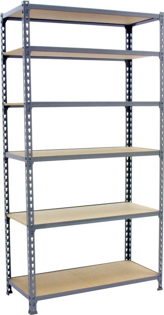 PROREGAL Schwerlastregal GIANT MULI | HxBxT 250x100x40cm | 6 Fachböden | Fachlast 150kg | Grau | Lagerregal Kellerregal Werkstattregal Metallregal...