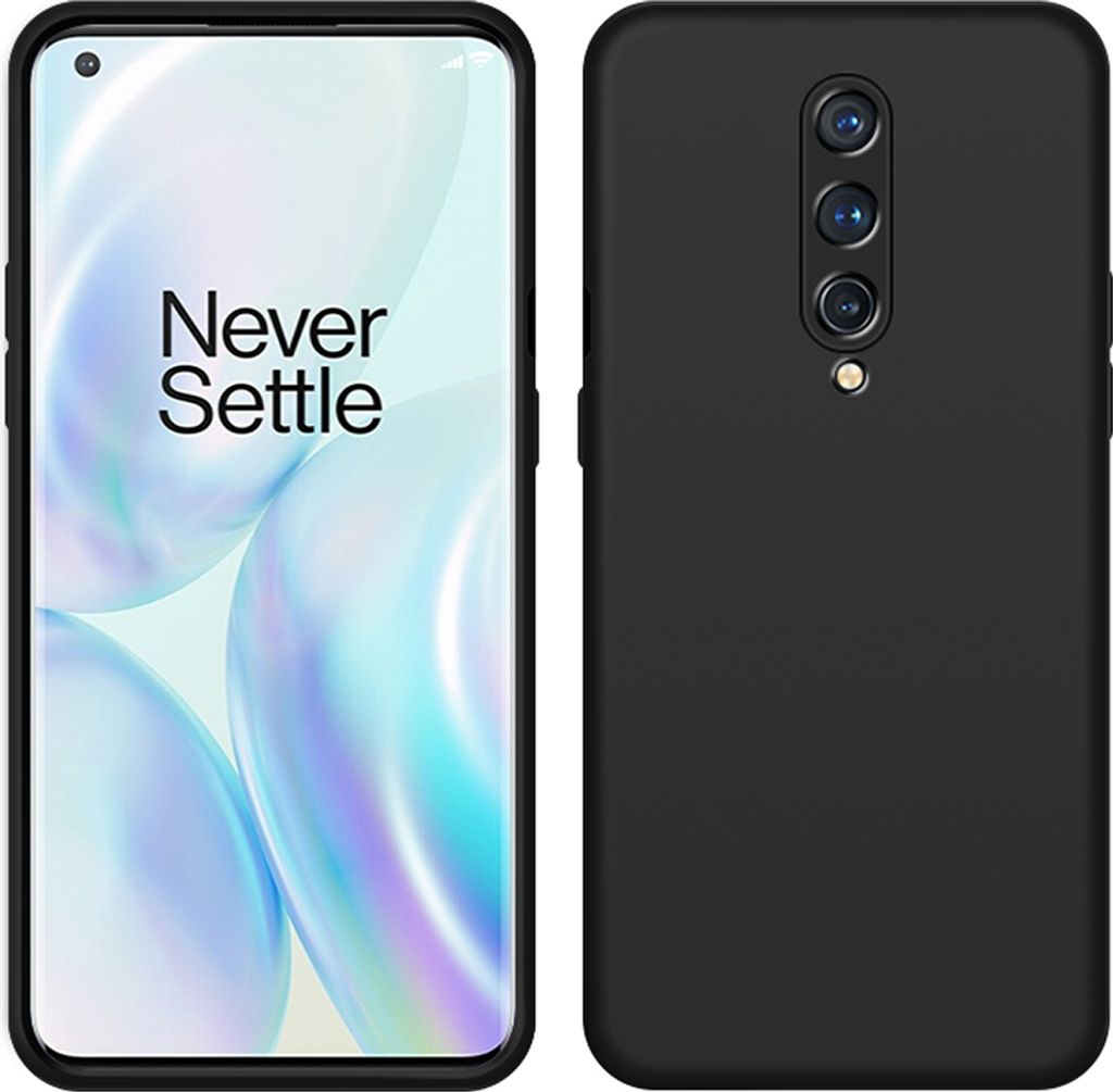 OnePlus 8 Hülle, LaimTop Slim Flüssig Silikon Soft Gel Gummi Stoßfest Kratzfest Schutzhülle für OnePlus 8 Schwarz