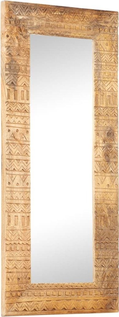 Prolenta Premium Spiegel Handgeschnitzt 110x50x11 cm Massivholz Mango