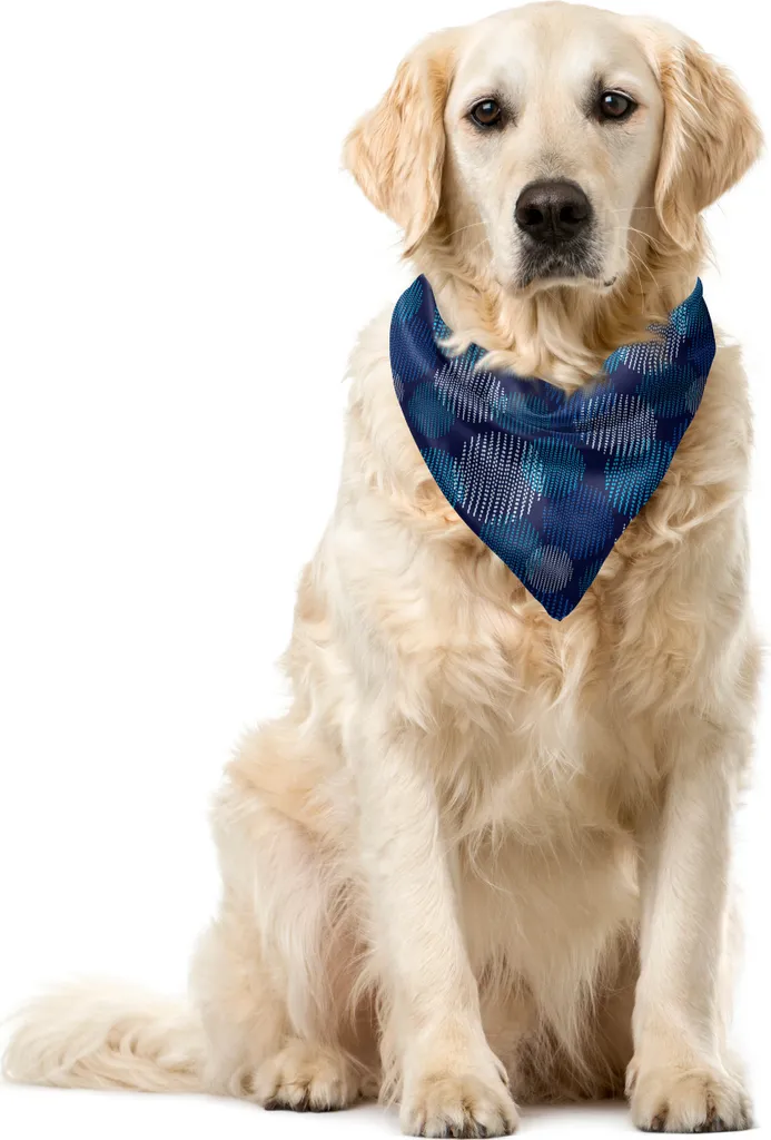ABAKUHAUS Bandana Cani Pois Blu 40x40 cm - Foulard Moderno Pet
