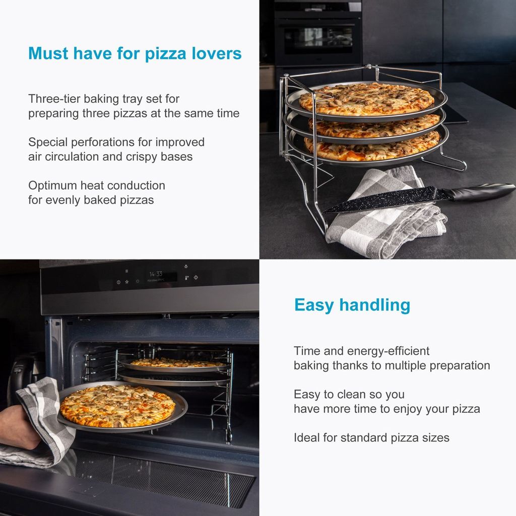 New Star 6er-Set Pizzableche Aus Alu – 50,8 Cm Mit Breitem Rand, Perfekt Für Pizzerien & Gastronomie