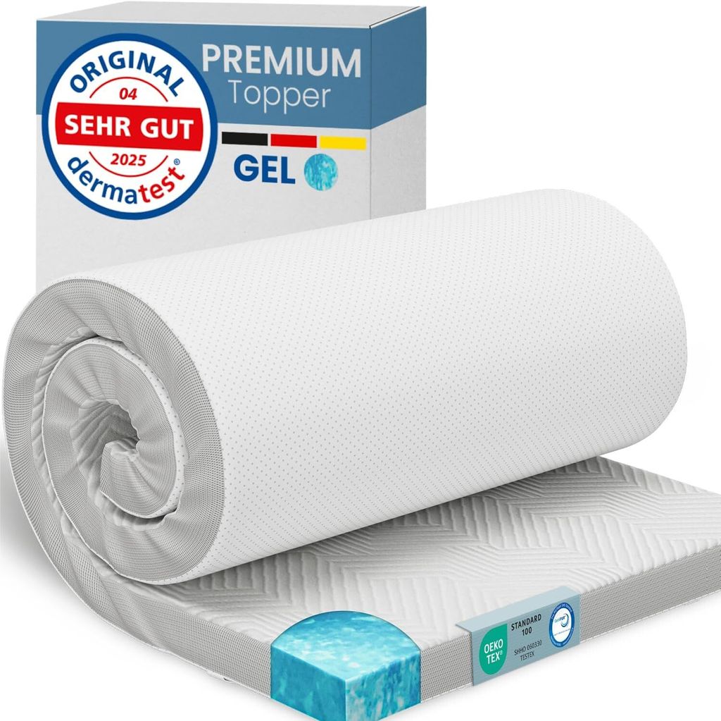 ELONEO Gel Topper 100x200cm, Matratzentopper aus 5 cm hohem Produktbild