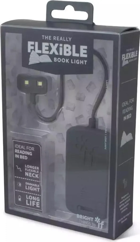 Lampe de lecture flexible grise pour livre - Éclairage nomade clipsable