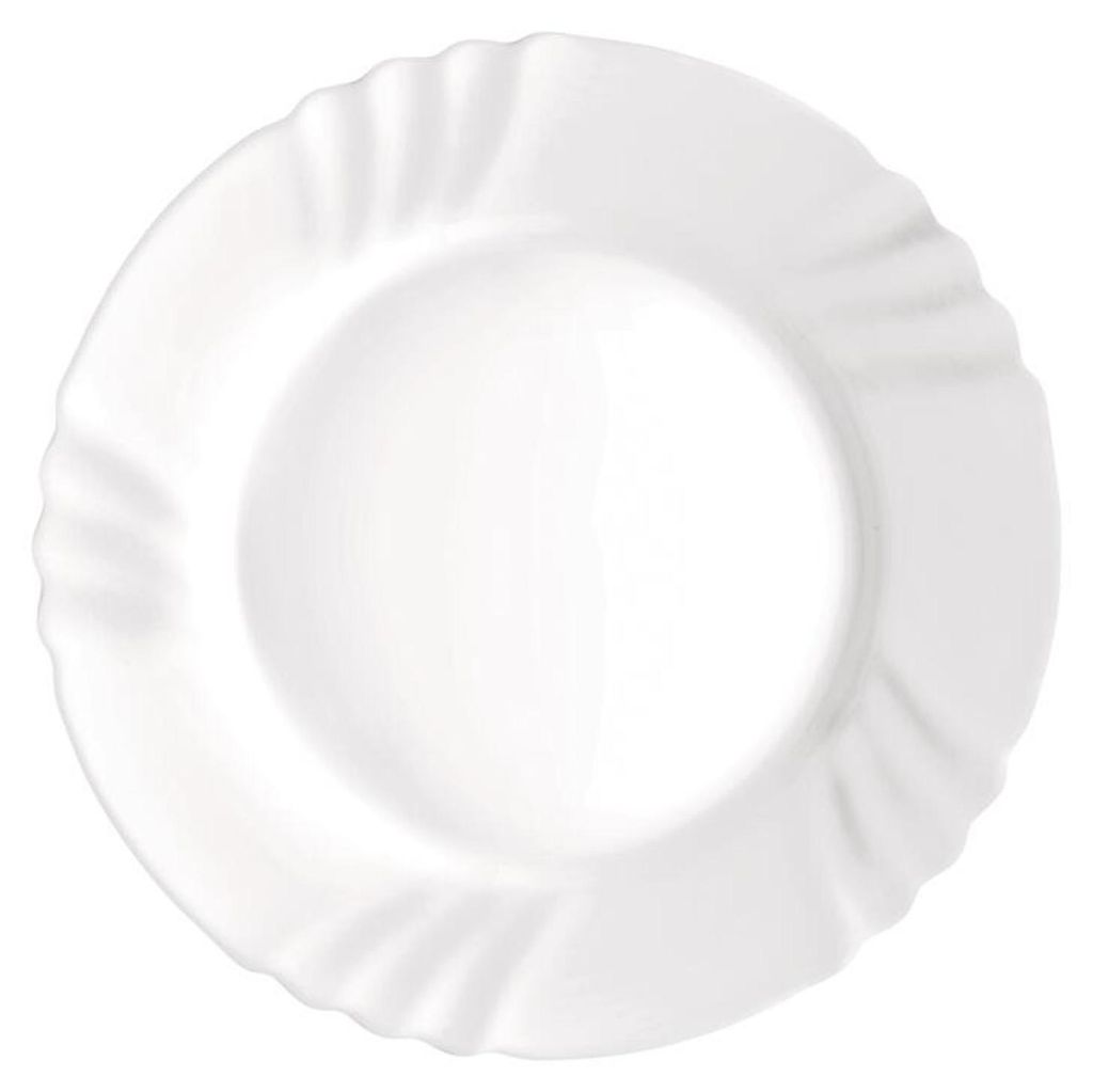 TELLER 25,5 cm Glas Speiseteller Essteller Flach Weiß Produktbild 