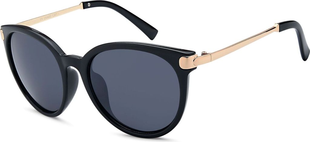 styleBREAKER Damen Sonnenbrille in Katzenaugen Cat-Eye Form, Kunststoff Vollrand Gestell und Metall Bügel 09020073