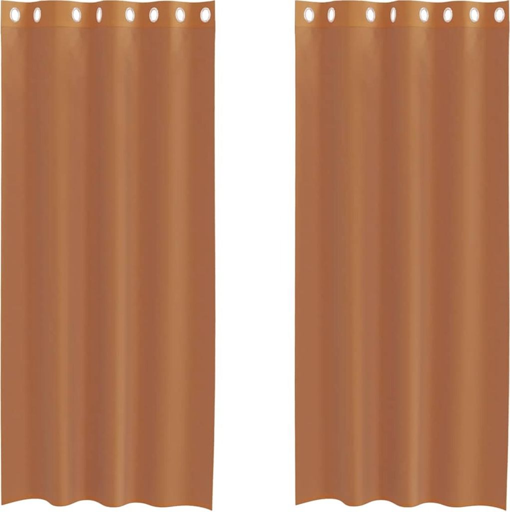 Voile Vorhänge mit Ösen 2 Stk. Terrakotta