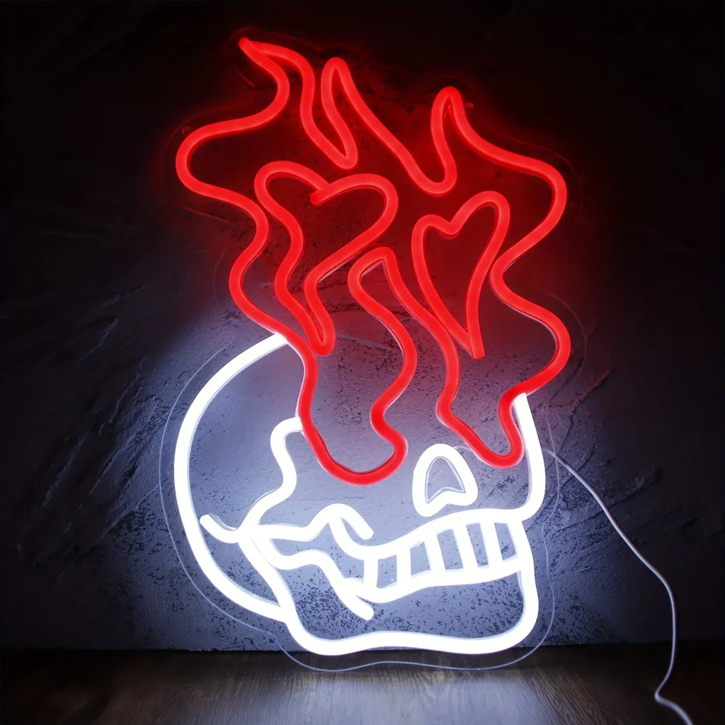 Insegna Neon Scheletro LED - Decorazione Parete Gaming e Bar Professionale