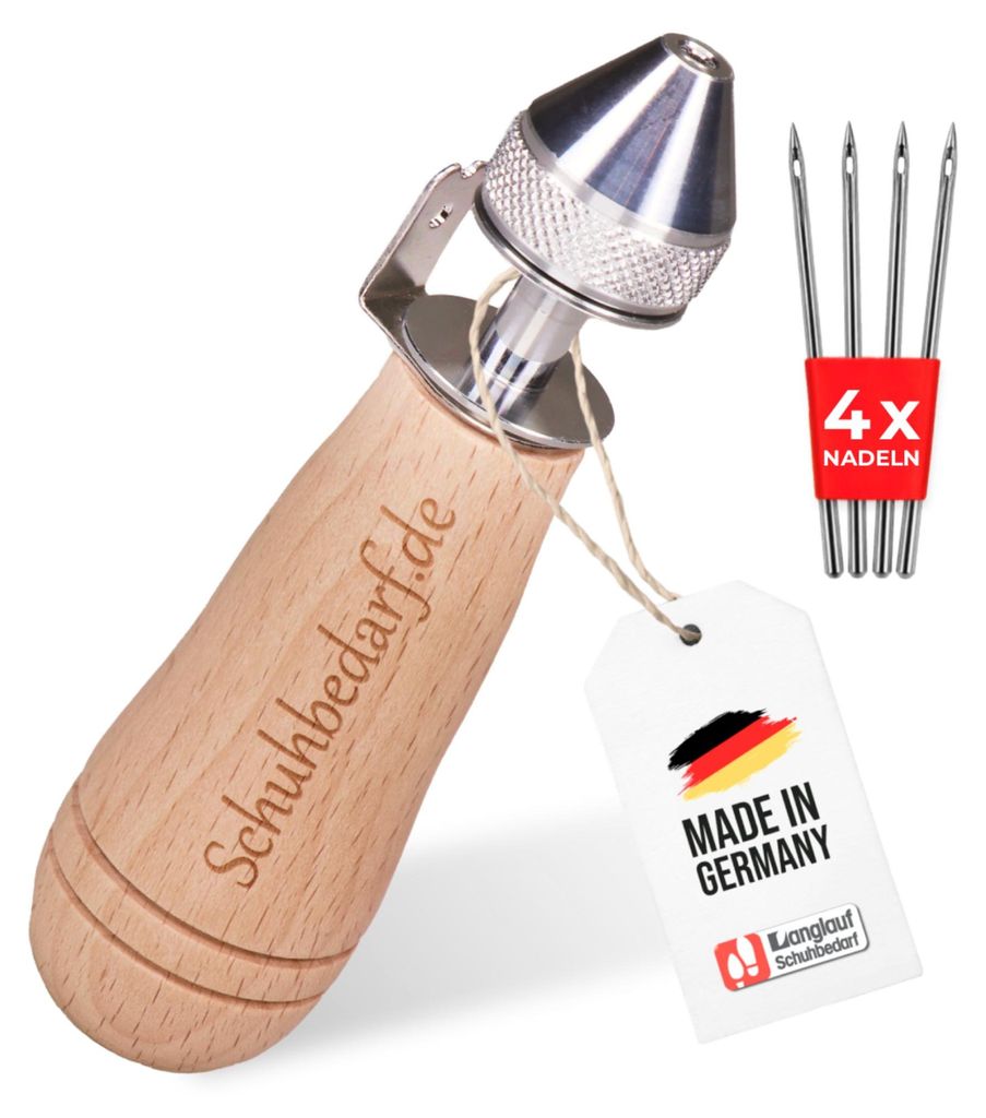 Handnähapparat / Nähahle mit Spule von Langlauf Schuhbedarf - Handnähmaschine für Dicke Stoffe, Planen, Cabrioverdecke und Segeltuch - incl.2 x...