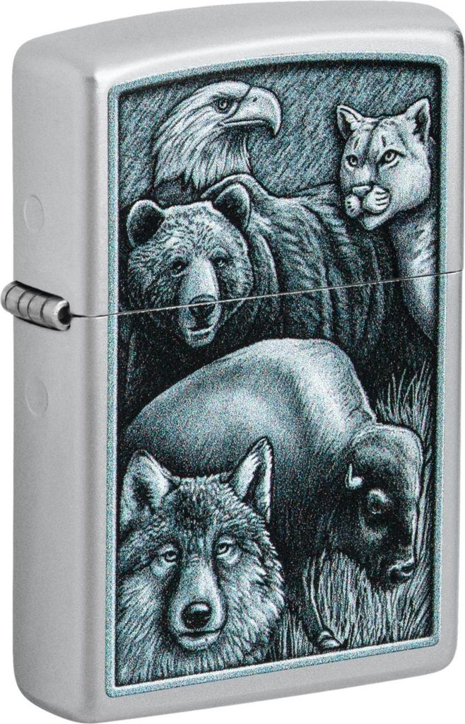 Zippo Feuerzeug Fierce Animals satin finish Sturmfeuerzeug Produktbild 