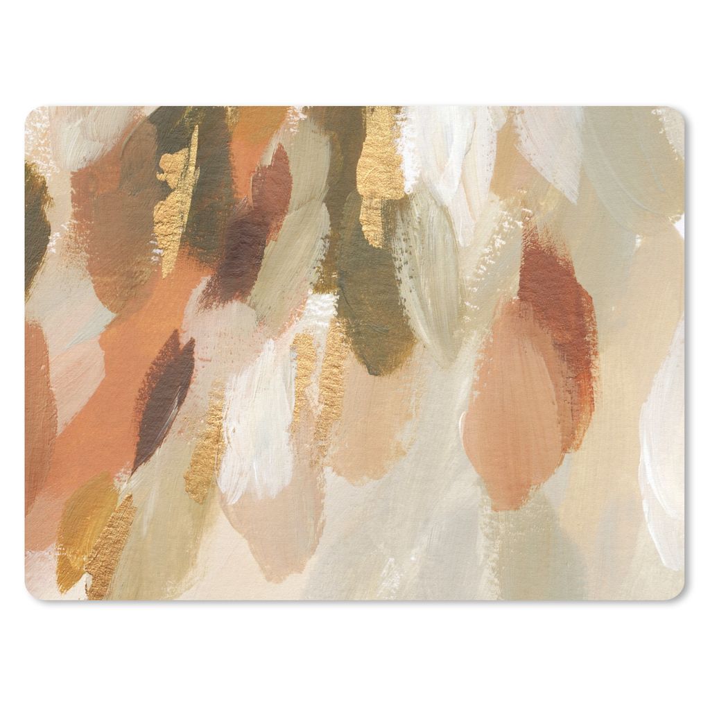 MuchoWow Mauspad Mousepad Farbe - Gold - Rot 23x19 cm - Mousepads - Maus Mat - Pad - Mausunterlage - Schreibtischunterlage - Mauspad