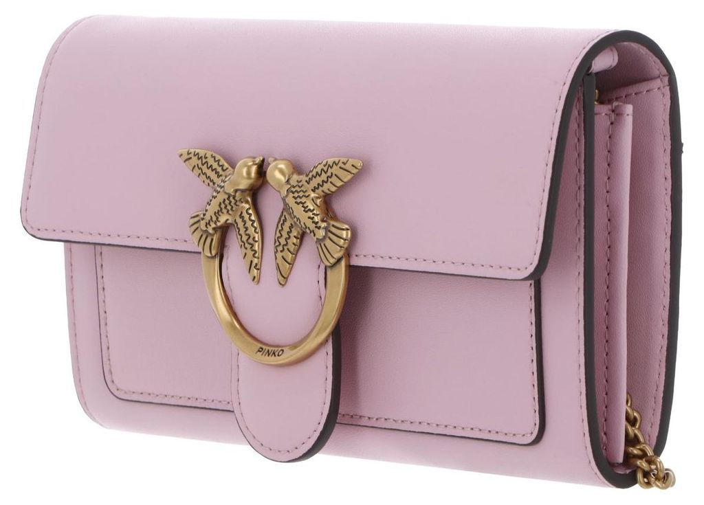 PINKO Umhängetasche Clutch Love One Wallet C Light Pink + Antique Gold rosa
