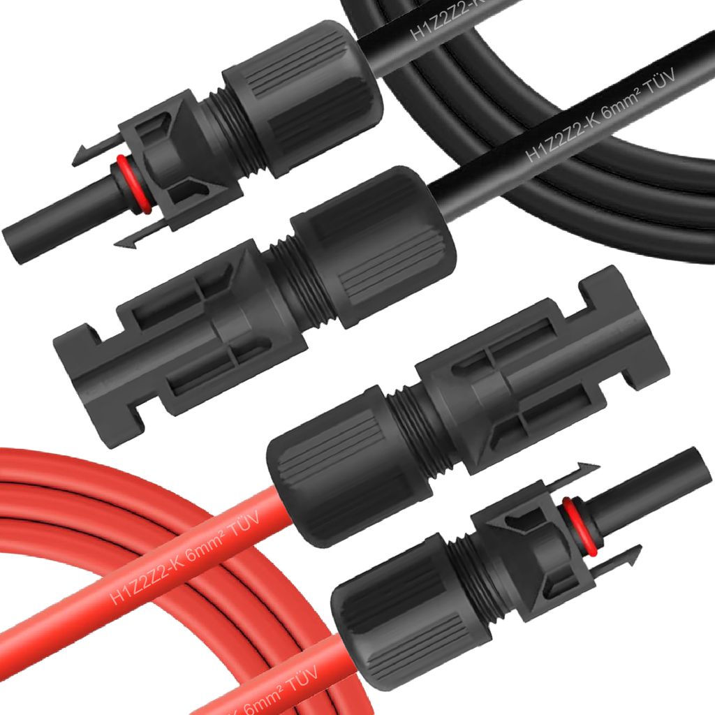 Solarkabel Verlängerungskabel f Solarmodule Solar Stecker 1500V 4 / 6 mm² Kabel Steuersatz:19%;Kabellänge:2x 7M 4mm²