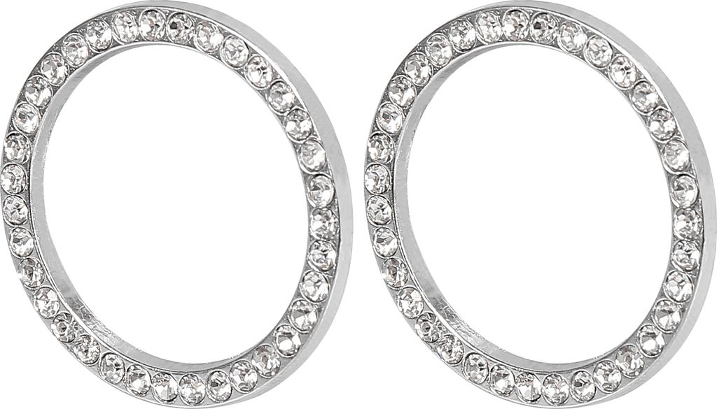 2 Stück Auto Motor Start Stop Dekoration Ring Strass Silberton