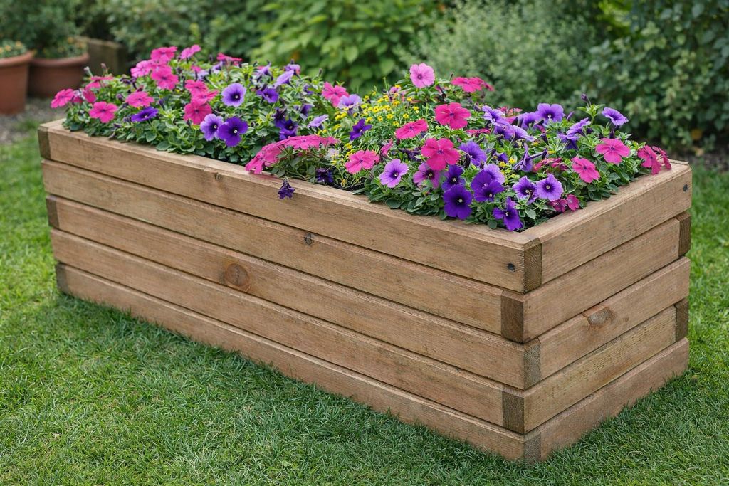Pflanzkasten Holz 80 cm – Blumenkasten Balkon & Terrasse
