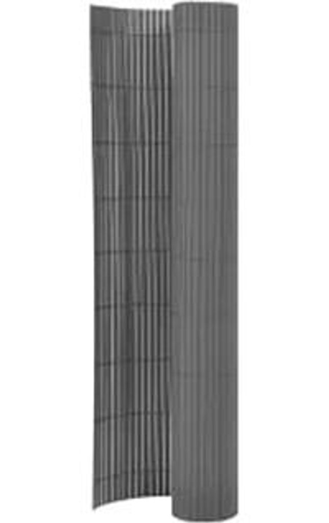 vidaXL Gartenzaun Doppelseitig Sichtschutzmatte Sichtschutzzaun Sichtschutz Windschutz Balkon Garten Zaun Terrasse PVC 90x400cm Grau