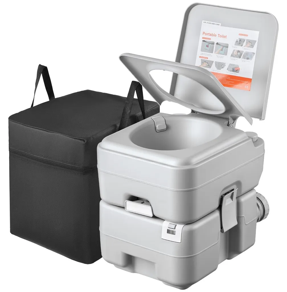 WC chimique de voyage anti-odeurs avec réservoir amovible étanche
