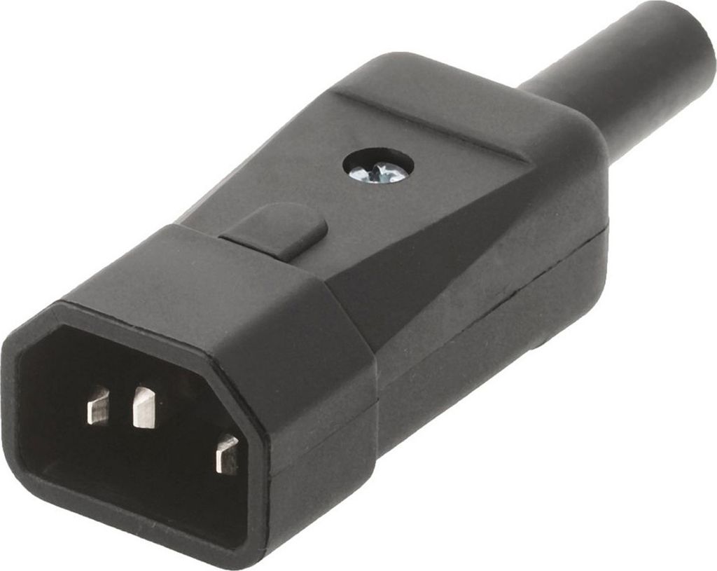 BACHMANN Kaltgerätestecker IEC320 C14 10A/250VAC, Schraubanschluß, schwarz
