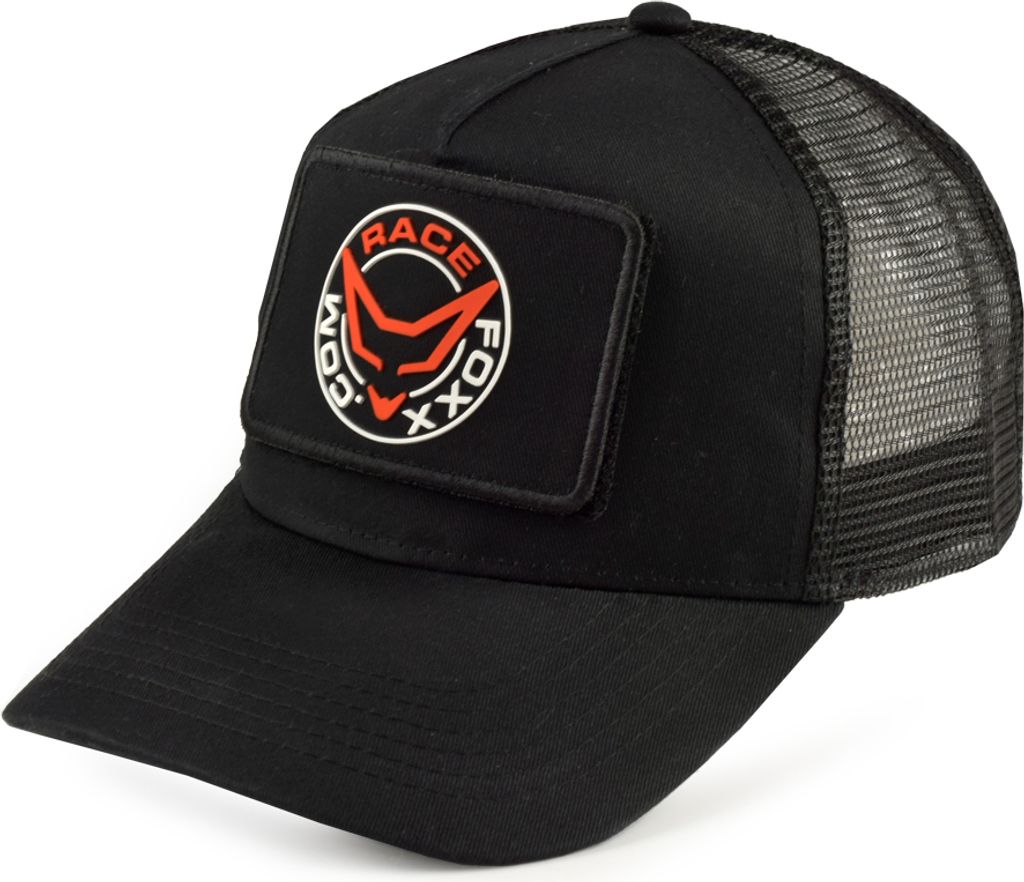 Basecap, RACEFOXX abnehmbares Klett Patch, schwarz