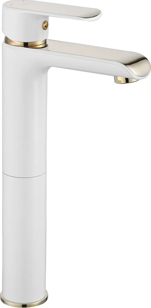 Rubinetto Lavabo Alto Bianco Oro Rea Bloom - Facile da Pulire