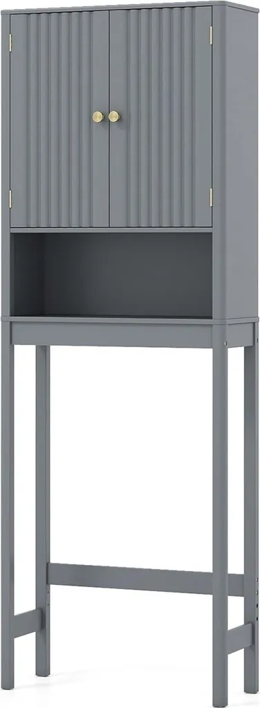 Armoire de toilette avec étagère réglable en MDF gris graphite - Modèle T1