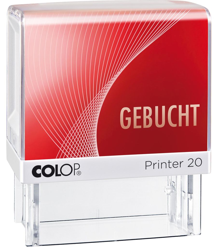 Colop Printer 20/L "GEBUCHT", Selbstfärbestempel, Produktbild 