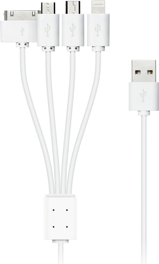 Xlayer Kabel Octopus 4-IN-1 Multi-USB-Ladekabel 0.38m White
