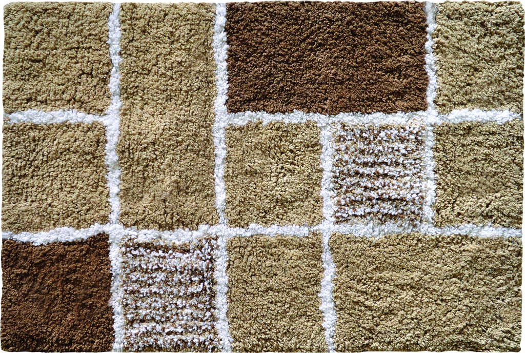 MSV Badteppich Badvorleger Mosaik Duschvorleger Hochflor Produktbild 