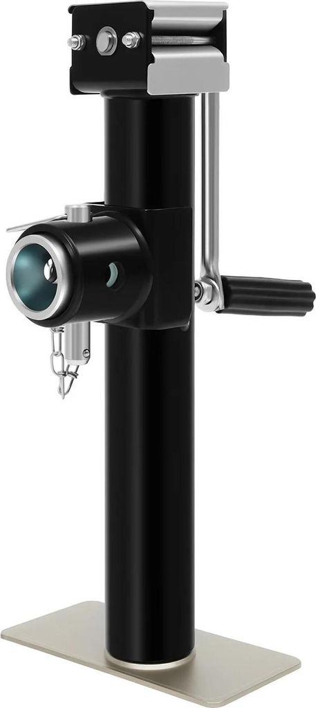 Anhänger Wagenheber - Hydraulischer Stützfuß - 25,4 cm Hub - 454 kg Tragkraft - Schwerlast-Rundrohr - Schwarz